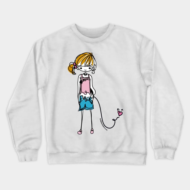 doodle girl illustration Crewneck Sweatshirt by princessmi-com